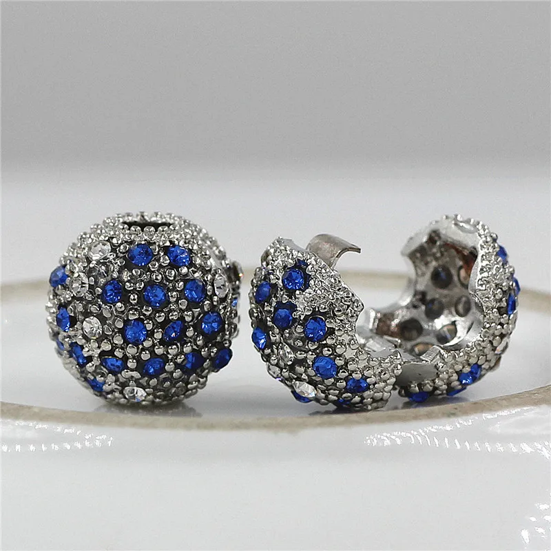 Подходит для браслетов Pandora, безопасные Клипсы из бисера, пробка, кристалл, Европейский с серебряным покрытием, шарм, сделай сам, аксессуары для изготовления ювелирных изделий