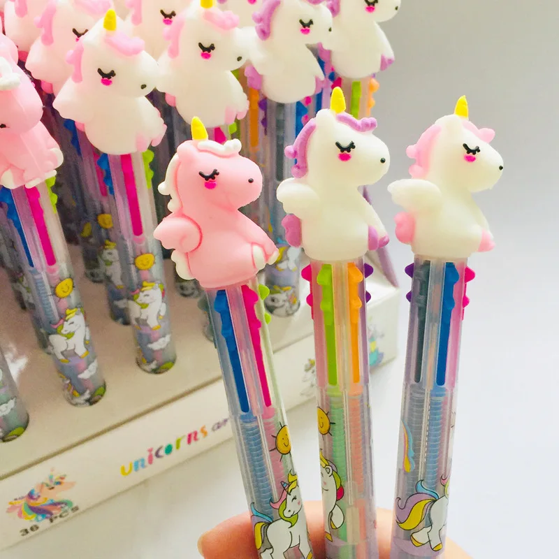 Цвета: розовый белый Единорог 6 Цветов шариковая ручка для школы канцелярский