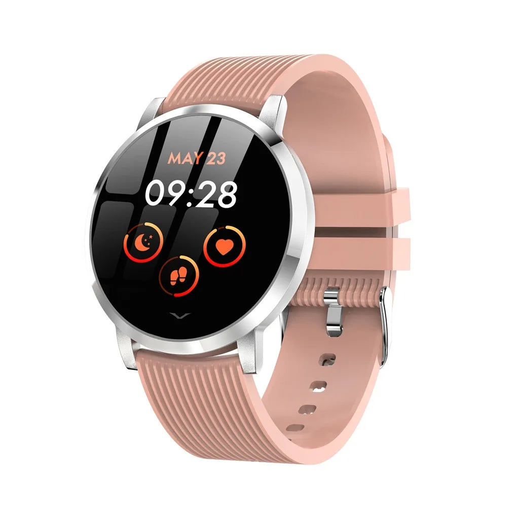 Pink Beautyss LV09 Bluetooth монитор сердечного ритма кровяного давления Смарт-часы спортивные фитнес-трекер Смарт amazfit bip для Android IOS - Цвет: Pink