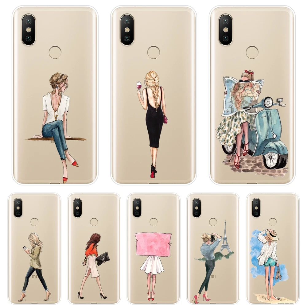 Мягкий чехол для телефона Xiaomi Mi A1 A2 Lite 8 SE Mi5 Mi6 Mi8 черный силиконовый накладка