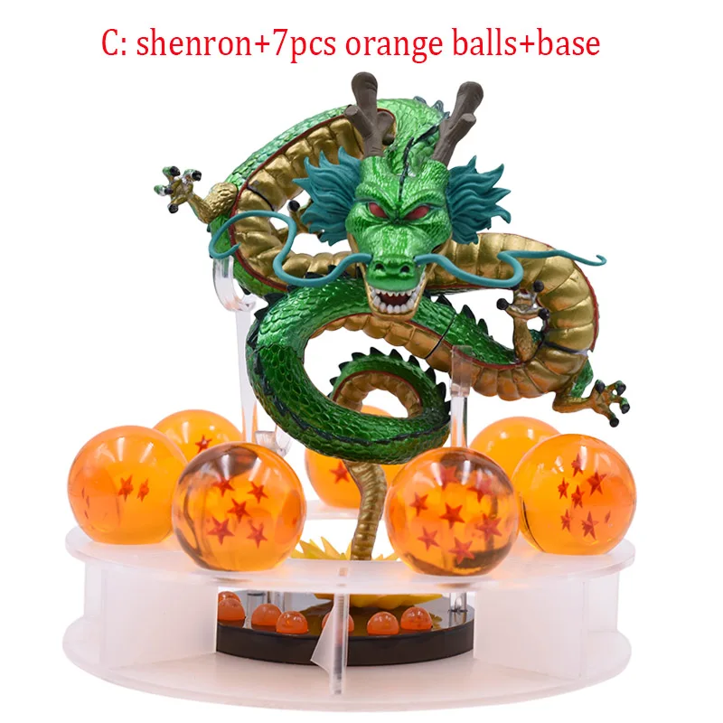 C 3 вида стилей в стиле аниме «Драконий жемчуг зет фигурку Shenron Shenlong с 7 шт. 3,5 см с рисунками из комикса «Жемчуг дракона», кукла, модель из ПВХ горячие игрушки 15 см - Color: C