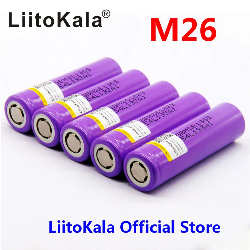5 шт. 100% оригинальный LiitoKala для M26 18650 2600 мАч 10A ICR18650 m26 2600 мАч 3,7 в Зарядка 18650 для фонарика, внешний аккумулятор