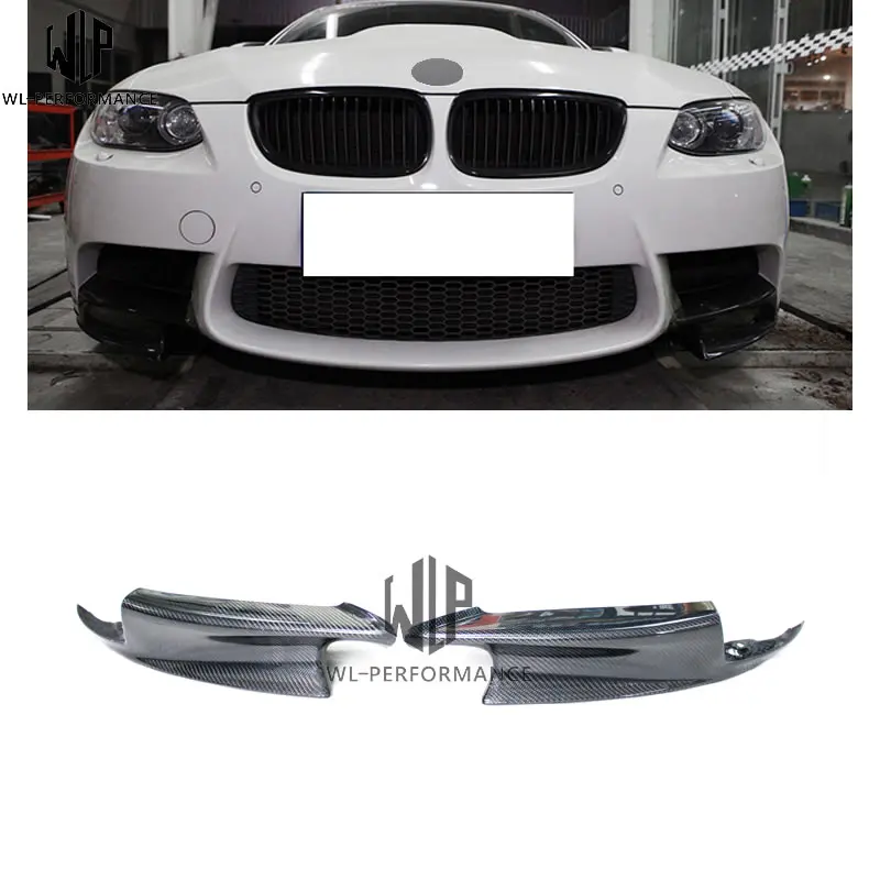 Для BMW 3 серии E92 M3 углеродного волокна передний бампер для губ подбородок спойлер