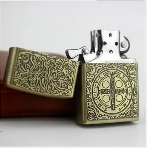 Креативная бронзовая керосиновая Зажигалка рельефы Зажигалка Constantine/flower/horse/eagle/skull