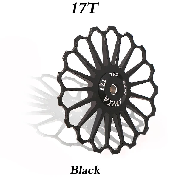 17T Black VXM MTB дорожный велосипед Керамика Шкив алюминиевого сплава задний переключатель 8 T/10 T/11 T/12/13 T/14/15 T/16 T/17 T руководство велосипед Керамика подшипник опорное колесо - Цвет: 17T Black