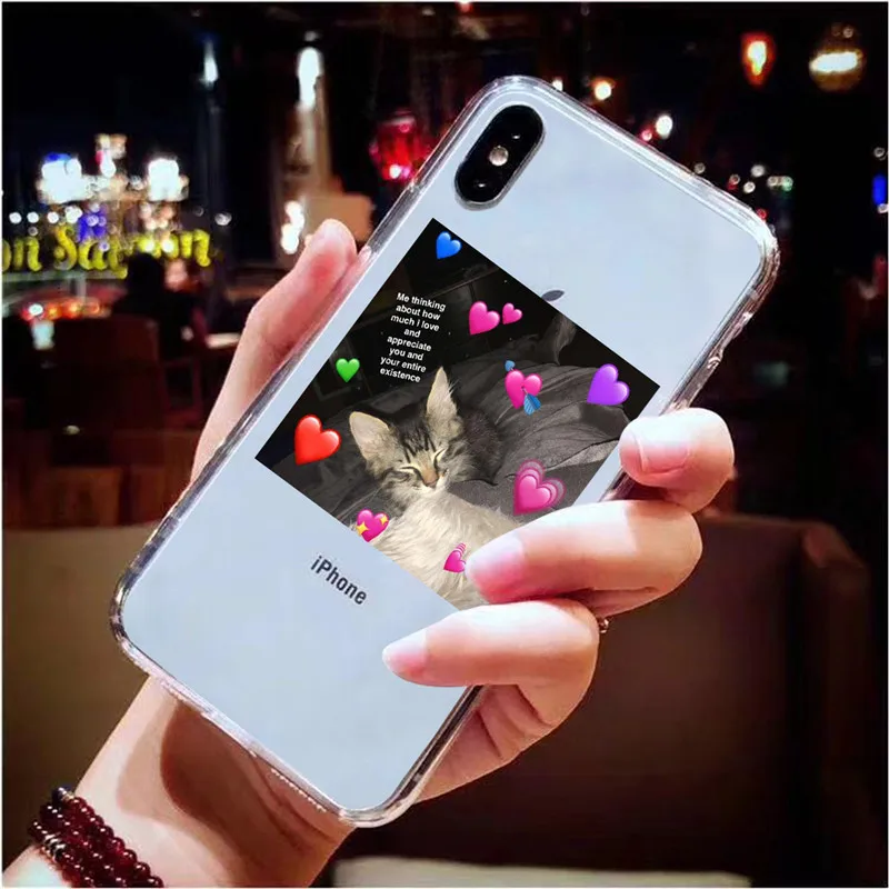 T6561 Супер милый кот собака мультфильм розовый в форме сердца ты и я серия HD Прозрачный чехол для телефона для iphone 11 Pro XS Max X XR 8 7 6 6S Plus 5S SE - Цвет: T6561