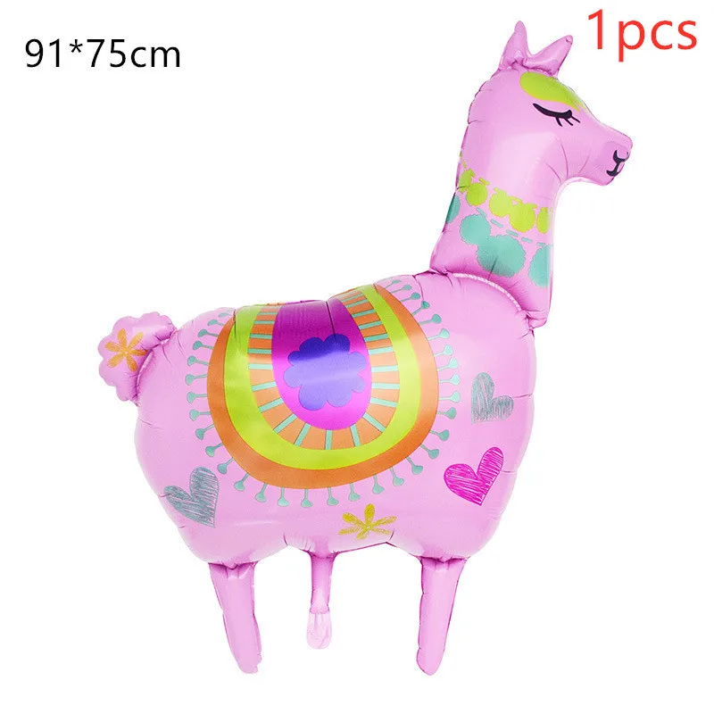 Balloons 1pcs 1 компл. кактус Альпака Llamas Единорог торт Топпер украшения для капкейков свадебные украшение для торта ко дню рождения джунгли для летних вечеринок - Цвет: Balloons 1pcs