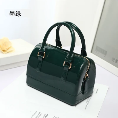 Deep Green Новинка, силиконовая летняя милая сумка для конфет, желе, Женская Повседневная Сумка-тоут, женская сумка через плечо, пляжные сумки, сумка для девушек - Цвет: Deep Green