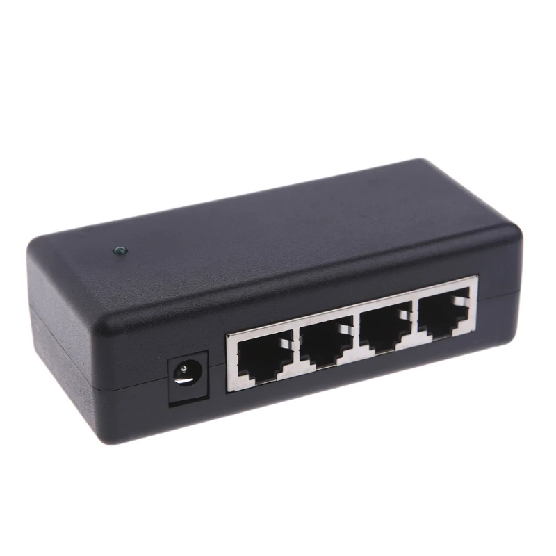 4 порта POE инжектор для видеонаблюдения IP камеры питания через Ethernet