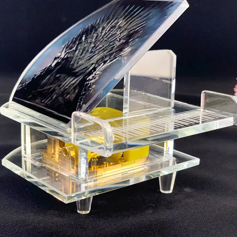 Color printing Персонализированные хрустальные пианино Игра престолов Музыкальная шкатулка на день рождения свадебные вечерние хрустальные подарки - Цвет: Color printing
