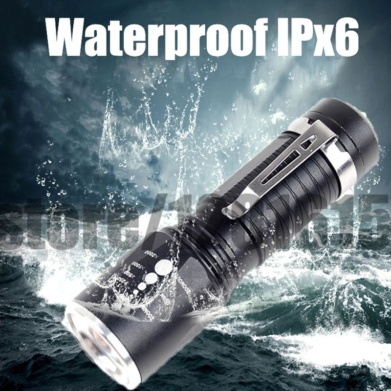 Litwod Z20A50 светодио дный фонарик Водонепроницаемый зум регулируемый 5 режимов XML T6 3800LM Алюминий выберите 18650 Батарея автомобильное зарядное устройство