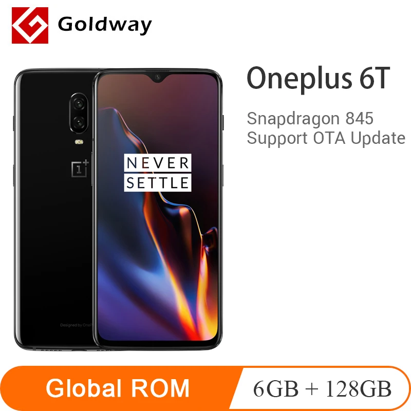 Oneplus 6 T 6 T 6 ГБ ОЗУ 128 Гб ПЗУ мобильный телефон Snapdragon 845 Восьмиядерный 6,4" полный экран 19,5: 9 20MP AI двойная камера