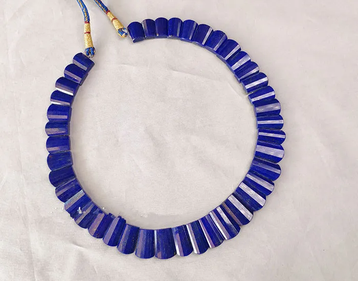 

loose beads blue lapis FACETED FAN SHAPE CHOCKER AAA 18-28MM for DIY jewelry making FPPJ wholesale beads nature