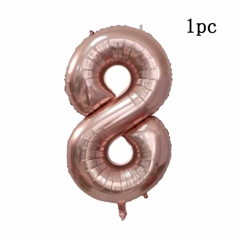16 дюймов с надписью «Happy Birthday», 40 дюймов, розовое золото, номер, фольга, гелиевые шары, 12 дюймов, металлический хром, латексные воздушные шары, декор для дня рождения - Цвет: 8