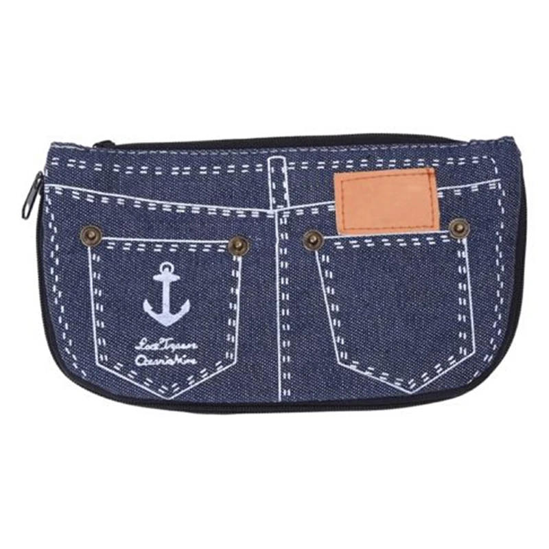 Модные синие джинсы льняные шорты пенал школьные принадлежности файлы Organazier