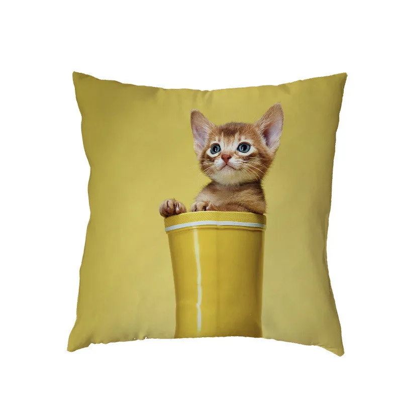 Индивидуальная подушка для котенка Чехол Декоративные наволочки кожа