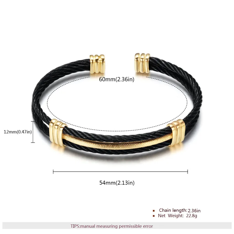 Роскошные витой кабель Нержавеющая сталь манжеты Браслеты& Bangles, золото открытие Шарм для браслетов в романтическом стиле для Для женщин pulseiras ювелирные изделия Z4