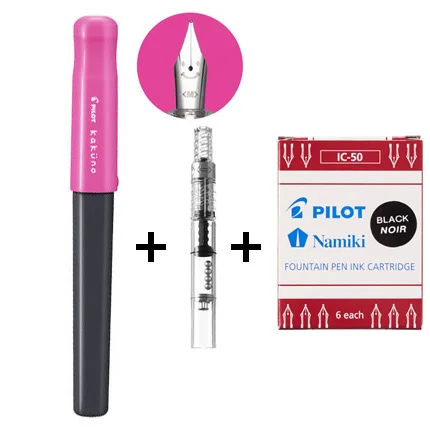 PILOT KAKUNO Smile Pen FKA-1SR популярная Ежедневная практика письма для сочетающихся слов чернильный мешочек набор чернил для продажи - Цвет: pink hat