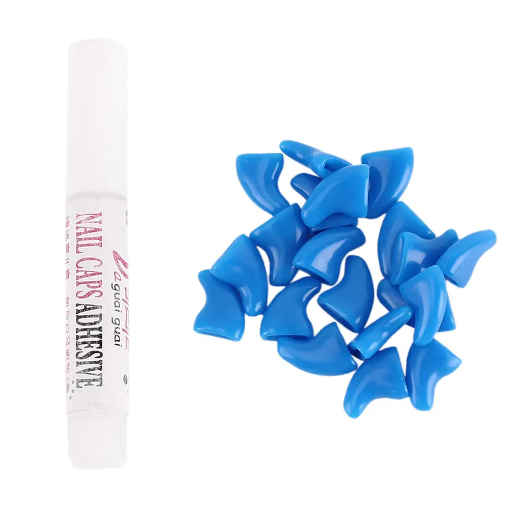 20 шт. синие мягкие колпачки для домашних животных собак кошек котят