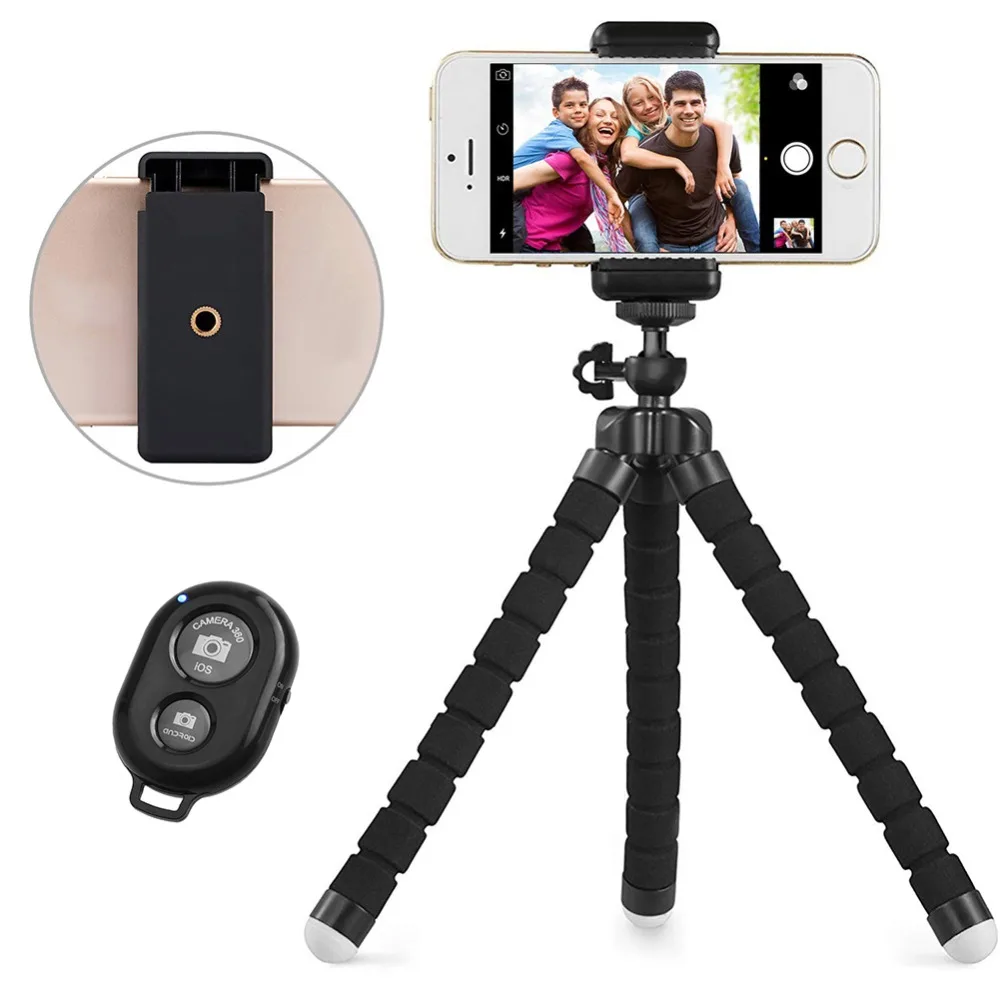 Гибкий мини штатив Осьминог для iPhone 7 X XR Xiaomi Huawei смартфона камеры Gopro с зажимом