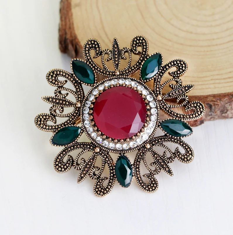 Ретро Броши Earofcorn модные роскошные женские полые металлические броши со стразами
