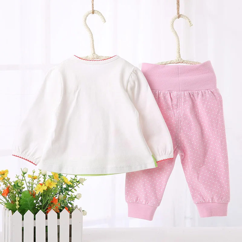 Футболка и штаны с высоким поясом для новорожденных мальчиков девочек комплект