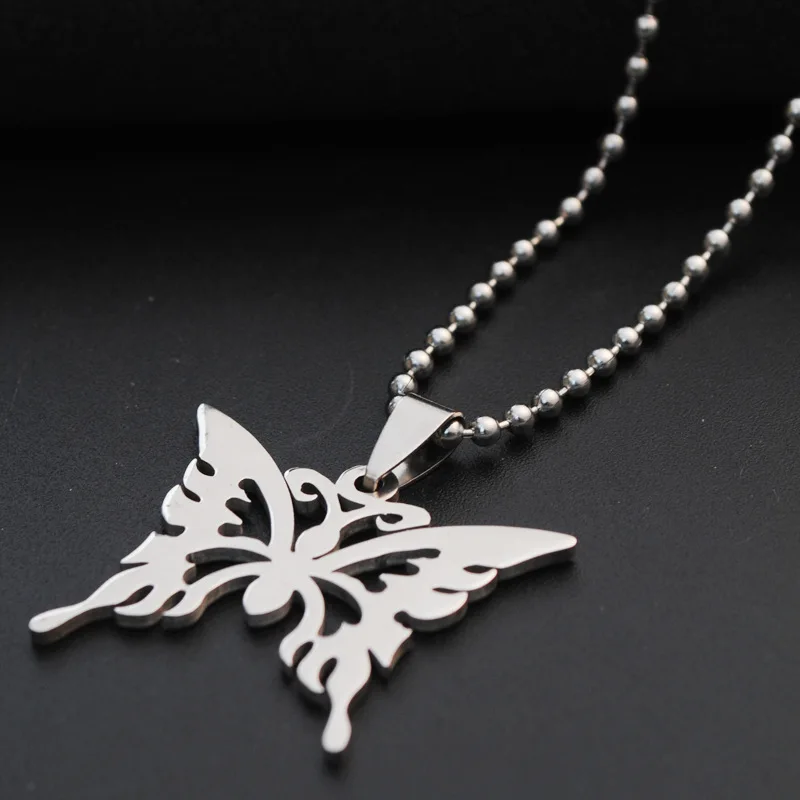 

animal insect butterfly bee necklace butterfly effect pendant charm necklace stainless steel hollow butterfly charm necklace