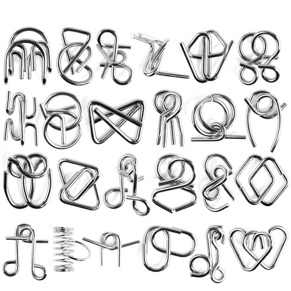 24 шт./компл. металлическая проволочная Головоломка для развития интеллекта