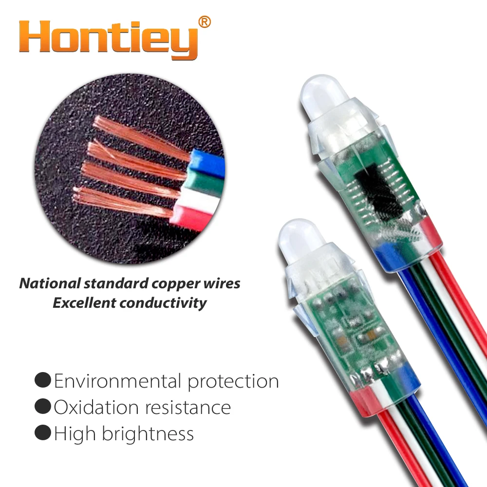 Hontiey светодиодный ленточный светильник 50 шт. 12 мм WS2811 IC полноцветный RGB DC 5 В