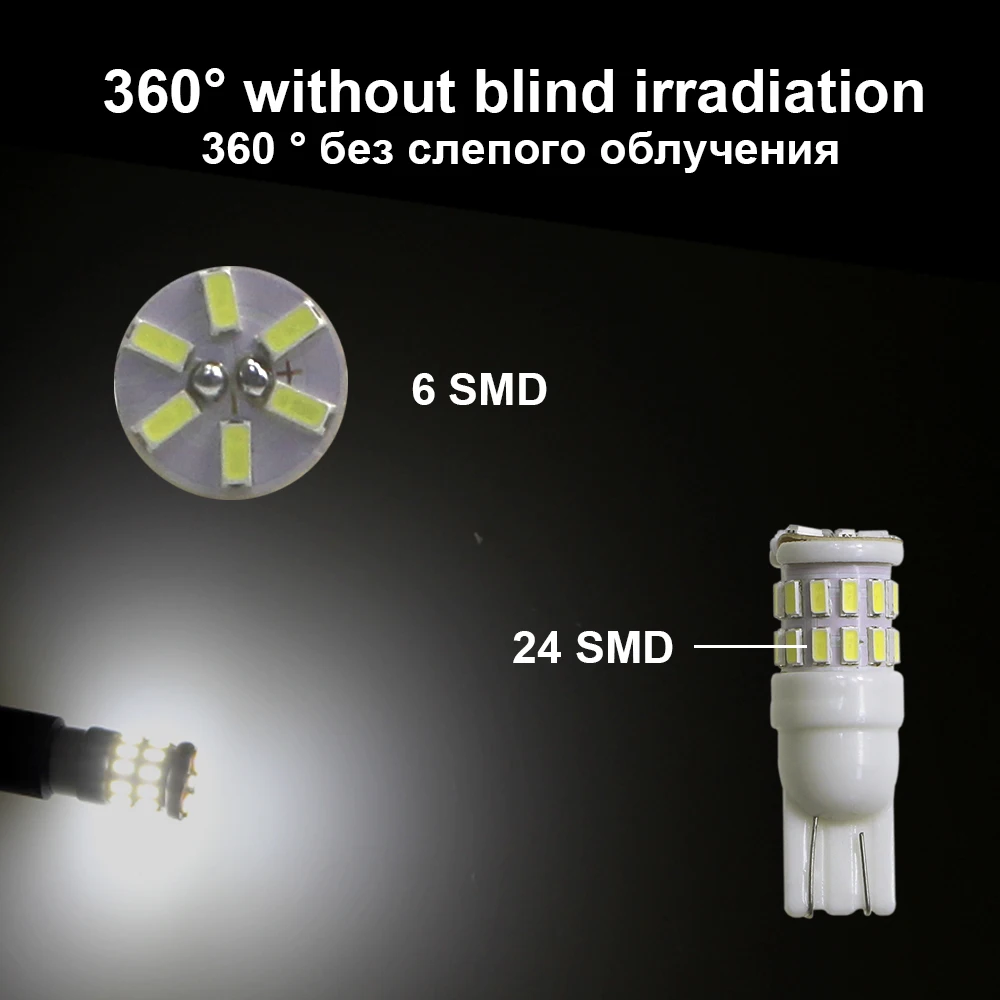 KEIN 2 шт. керамика 30smd T10 W5W 194 светодиодный автомобильный светильник Внутренняя