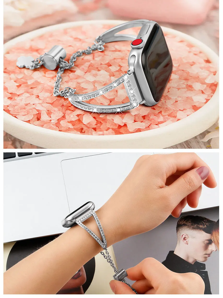 Утхай A10 для Apple Watch1/2/3/4 watch iwatch полый треугольный металлический нержавеющая сталь ремешки для часов