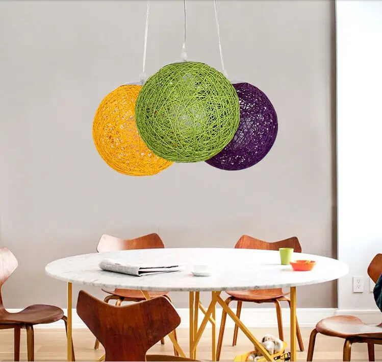 Современный красочный подвесной светильник из искусственного ротанга Ma на