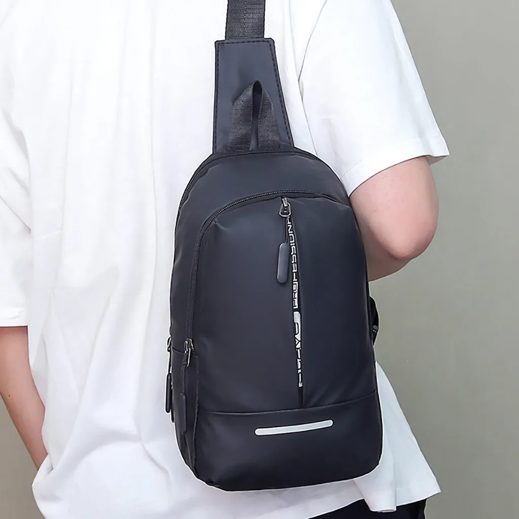 Мужская маленькая сумка Оксфорд модная сумка-мессенджер на одно плечо клетчатая