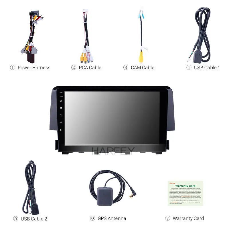 Harfey 9 &quotAndroid 1 HD сенсорный экран автомобильное радио для Honda Civic 2016 GPS Navi поддержка