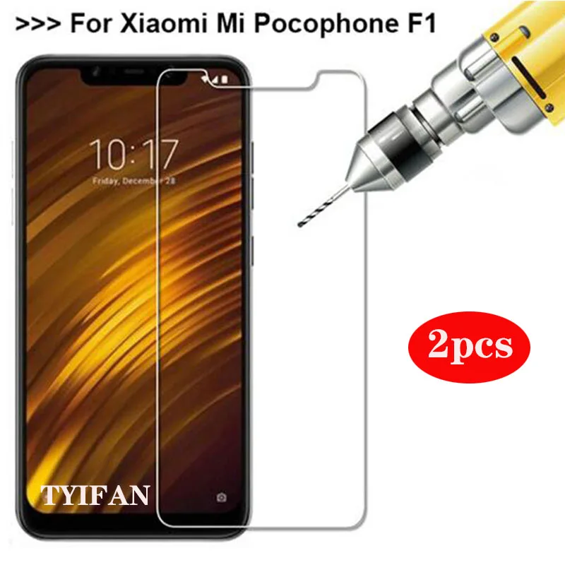 Закаленное стекло для Xiaomi Mi Pocophone F1 2 шт. защитное Защита экрана Ksiomi My F 1 1f