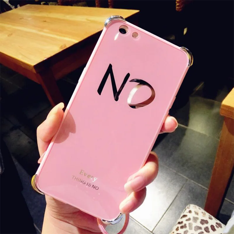 For iPhone 8 8Plus Fashion Black Pink Red Mirror Phone Case iphone 7 7Plus 6 6s 6Plus 6sPlus Couples Style OK&ampON Cover Funda |