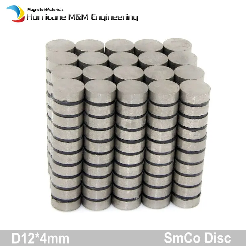 

200pcs SmCo Magnet Disc Dia. 12x4 mm cylinder grade YXG28H 350 degree C operating temp Permanent Magnets Rare Earth Magnets