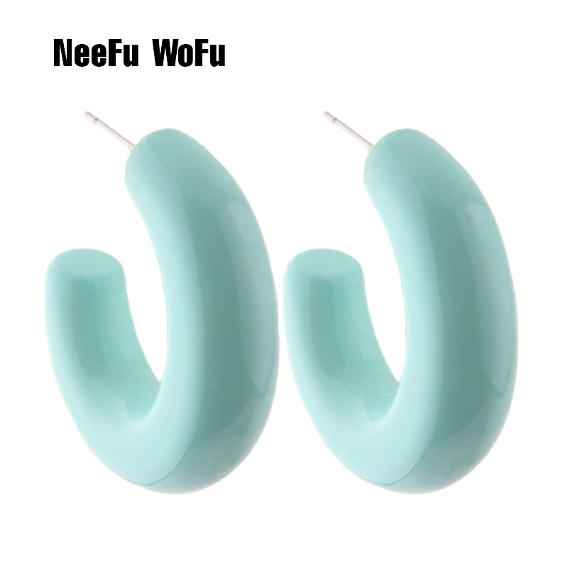 Большие серьги NeeFu WoFu женские гвоздики большие с принтом