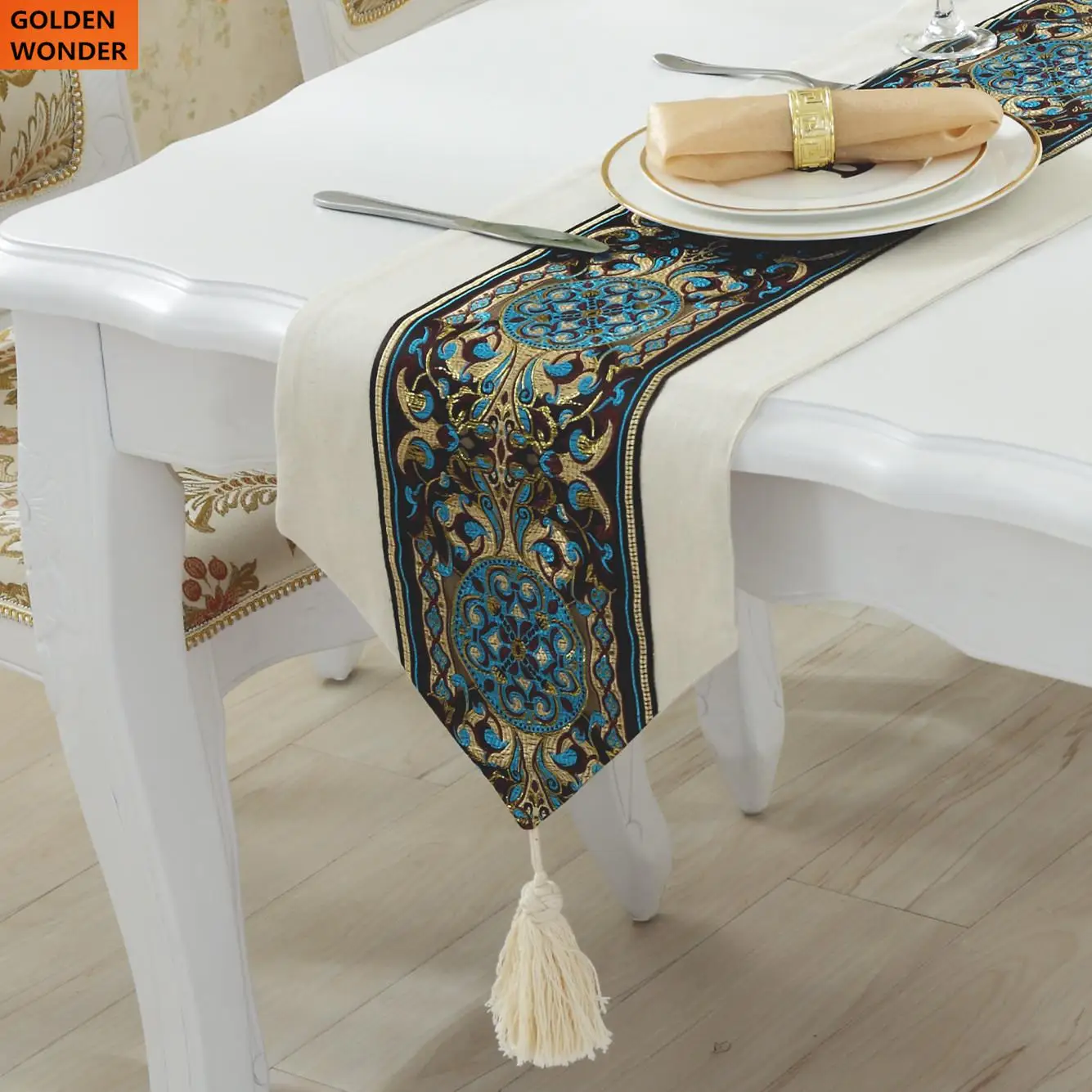 Современная простая европейская роскошная льняная скатерть с вышивкой