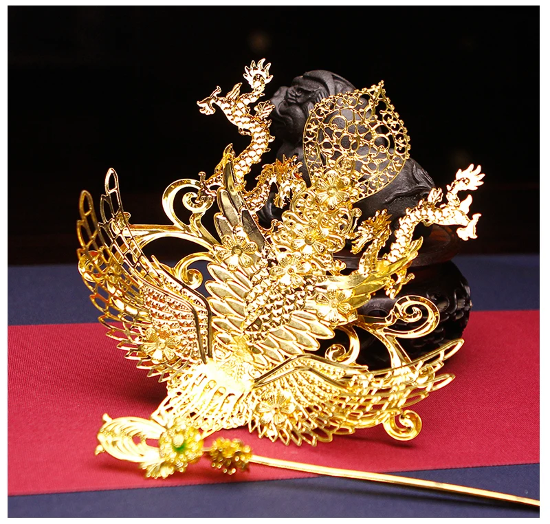 golden chinese ancient crown hair accessories photo studio prince cosplay head wear warrior hair crown set historical cosplay