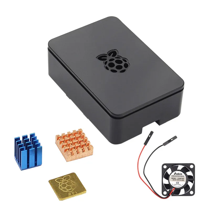 Для Raspberry Pi 3 B+ чехол, чехол для корпуса с охлаждающим вентилятором для Raspberry PI 3 Model B+ Plus, Pi 3/2 - Цвет: Case and Cooling Fan