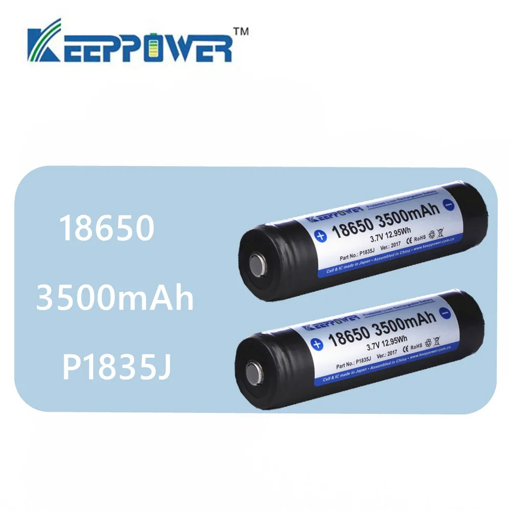 2 шт KeepPower 3500mAh 18650 защищенная литий-ионная аккумуляторная батарея 3,7 V P1835J Прямая поставка