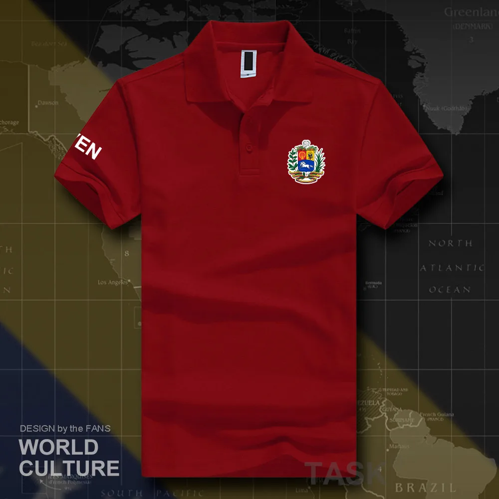 Venezuela Venezuelan polo рубашки мужские с коротким рукавом белые бренды с принтом для страны Мода хлопок национальная команда Повседневная VEN 20