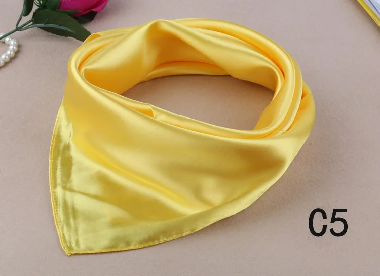 yellow Женский, мужской, взрослый, прямоугольный, квадратный, маленький, атласный, однотонный шарф, платок, бандана, повязка на голову, на шею, повязка на голову, повязка на голову, маска для лица - Цвет: yellow