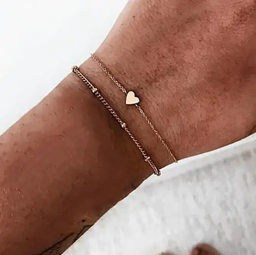 Heart bracelet DIEZI дропшиппинг винтажные манжеты браслет цепь браслеты с кисточкой наборы для женщин круглые стразы браслеты Ювелирные изделия Подарки - Окраска металла: Heart bracelet
