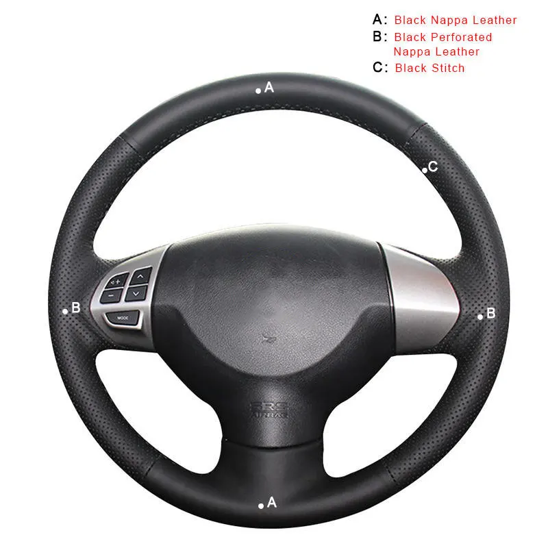Top Layer Leather Автомобильная Оплетка на руль для Mitsubishi Lancer X 10 2007- Outlander 2006-2013 ASX 2010-2013 авто крышка колеса - Название цвета: Top Layer Leather