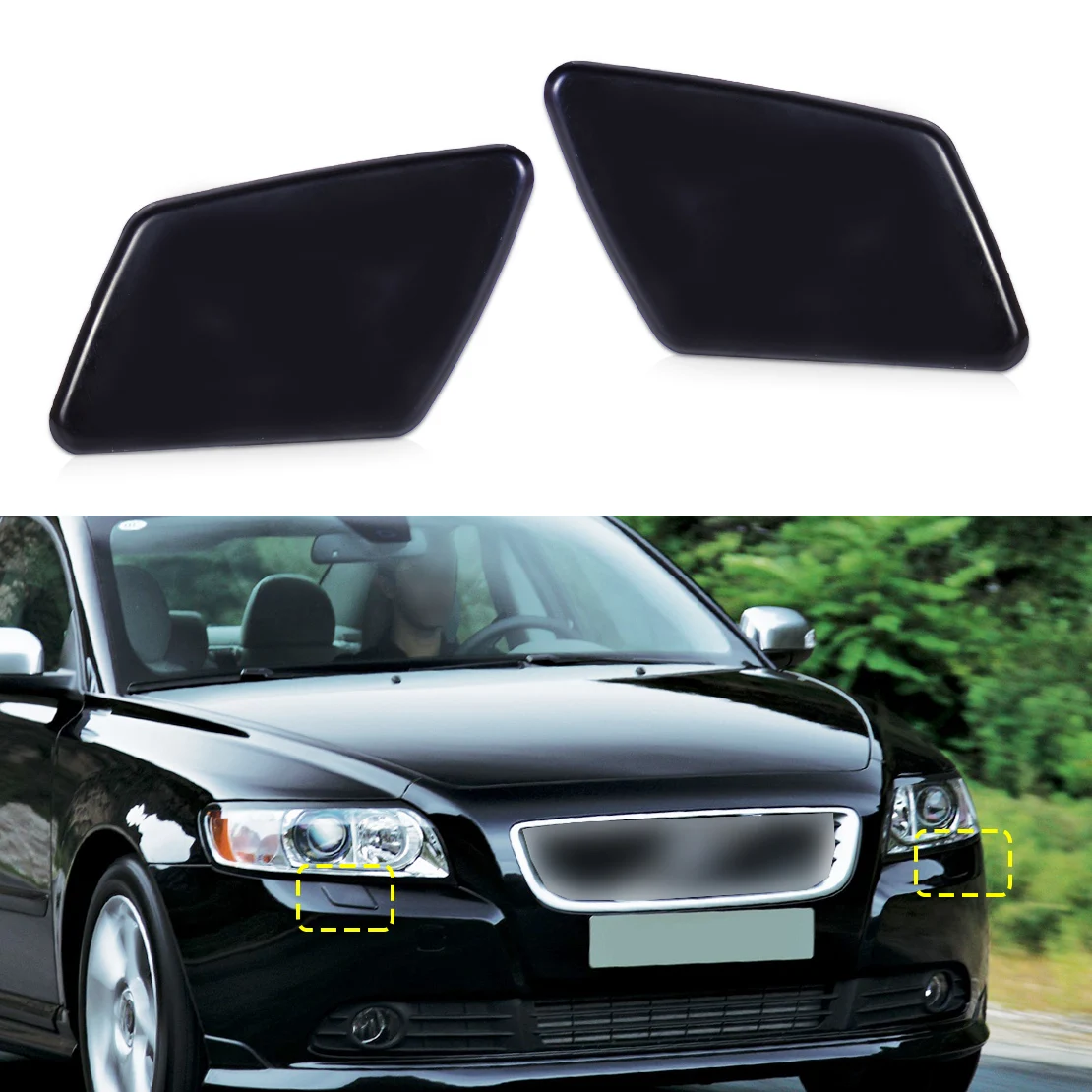 CITALL 2 шт. передний бампер фар Jet насадка крышки Кепки подходит для Volvo V50 S40 2005 2006 2007 39991799