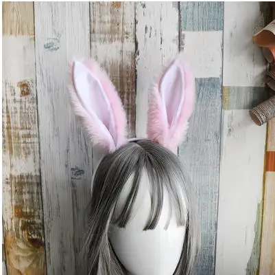 Женский обруч для волос плюшевый кролик с ушами аксессуары косплея вечерние