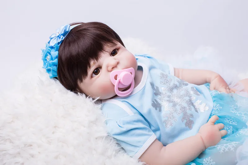 

55 CM Full Body Silicone Reborn Babies Doll Baby-Reborn Princess Toy Child Birthday Gift Present Girls Brinquedos