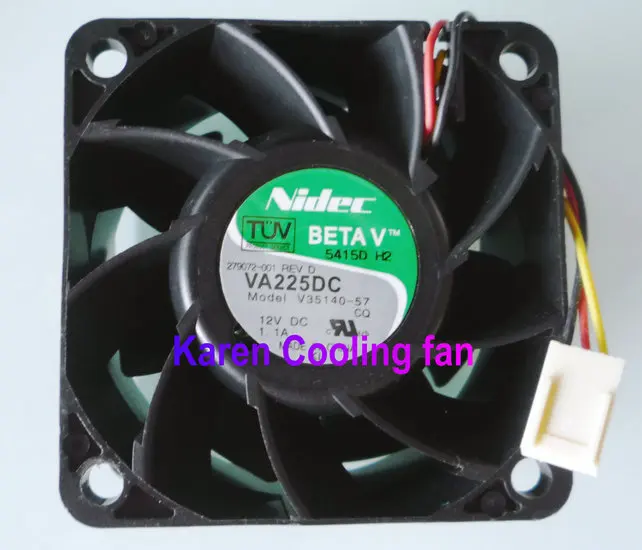 

Nidec 6cm va225dc V35140-57 6038 12v 1.1a 3wire cooling fan